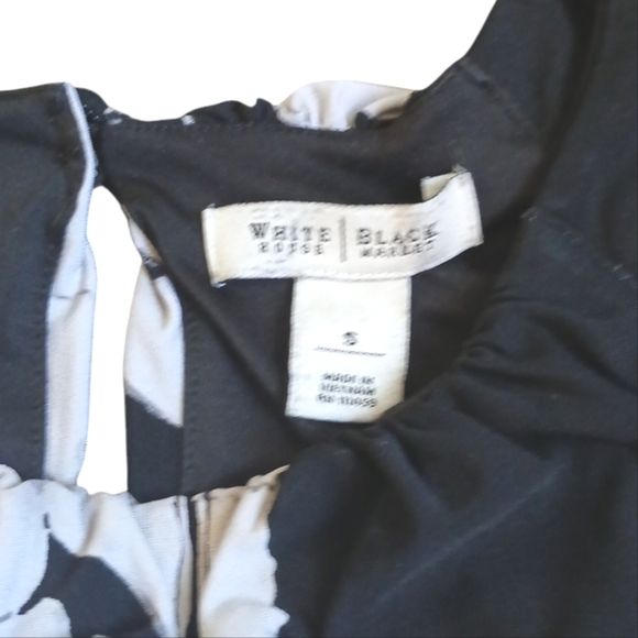 White House Black Market Women's Black and White Floral Maxi Halter Dress S/M - Picture 6 of 7